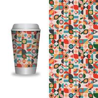 tomar lejos café embalaje plantillas y diseño elementos para café tiendas - cartulina taza con sin costura patrones. vector