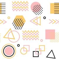 Memphis style with geometric pattern, illustration with geometric figures. Trendy seamless pattern. vector
