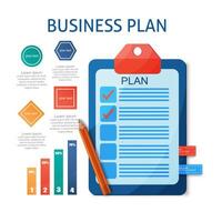 Flat modern design concept of business planning, management, job organization with plan. vector