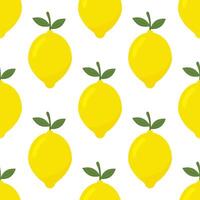 Tropical seamless pattern with yellow lemons. Fruit repeated background. bright print for fabric or wallpaper. vector