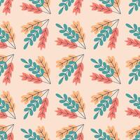 Seamless pattern with abstract leaves. Leaf texture, endless background. For wallpaper, pattern fills, web banners, surface design. vector