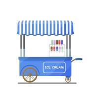 street food cart ice cream illustration isolated on white background. vector