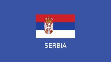 Serbia Flag Teams European Nations 2024 Abstract Countries European Germany Football Symbol Logo Design Illustration vector