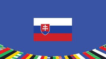 Slovakia Flag Symbol European Nations 2024 Teams Countries European Germany Football Logo Design Illustration vector