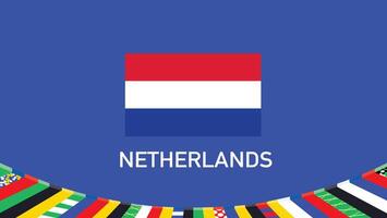 Países Bajos bandera equipos europeo naciones 2024 símbolo resumen países europeo Alemania fútbol americano logo diseño ilustración vector