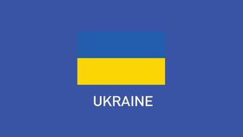 Ukraine Flag Teams European Nations 2024 Abstract Countries European Germany Football Symbol Logo Design Illustration vector