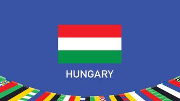 Hungría bandera equipos europeo naciones 2024 símbolo resumen países europeo Alemania fútbol americano logo diseño ilustración vector