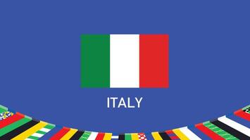 Italy Flag Teams European Nations 2024 Symbol Abstract Countries European Germany Football Logo Design Illustration vector