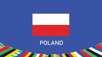 Polonia bandera equipos europeo naciones 2024 símbolo resumen países europeo Alemania fútbol americano logo diseño ilustración vector