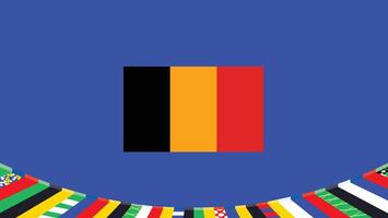 Belgium Flag Symbol European Nations 2024 Teams Countries European Germany Football Logo Design Illustration vector