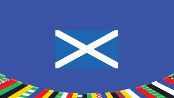 Escocia bandera símbolo europeo naciones 2024 equipos países europeo Alemania fútbol americano logo diseño ilustración vector