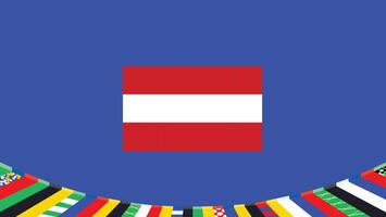 Austria Flag European Nations 2024 Teams Countries European Germany Football Symbol Logo Design Illustration vector