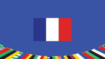 France Flag Symbol European Nations 2024 Teams Countries European Germany Football Logo Design Illustration vector