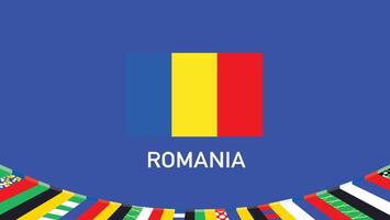 Rumania bandera equipos europeo naciones 2024 símbolo resumen países europeo Alemania fútbol americano logo diseño ilustración vector