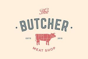 Label of Butchery meat shop vector