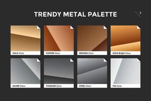 Gold, copper, bronze and silver gradient template vector