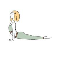 Girl doing yoga in doodle style. vector