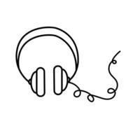 Headphones. illustration in doodle style. vector