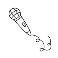 Microphone. illustration in doodle style. vector