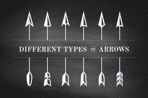 Design elements different types of arrows in retro style vector