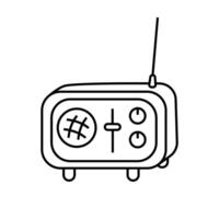 Radio. illustration in doodle style. vector