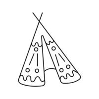 Children's tent. illustration in doodle style. vector