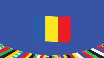 Rumania emblema cinta europeo naciones 2024 equipos países europeo Alemania fútbol americano símbolo logo diseño ilustración vector