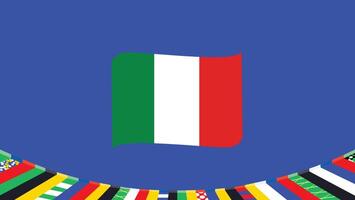 Italy Emblem Ribbon European Nations 2024 Teams Countries European Germany Football Symbol Logo Design Illustration vector