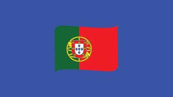 Portugal Flag Ribbon European Nations 2024 Teams Countries European Germany Football Symbol Logo Design Illustration vector