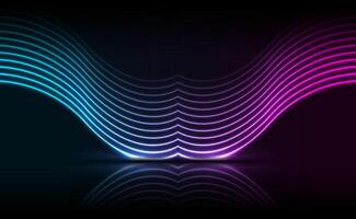 Blue ultraviolet neon laser waves technology background vector