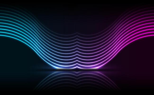 Blue ultraviolet neon laser waves technology background