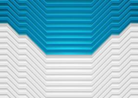 White and blue technology paper stripes abstract background vector