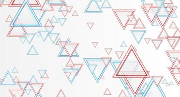 Red blue minimal triangles abstract technology background vector