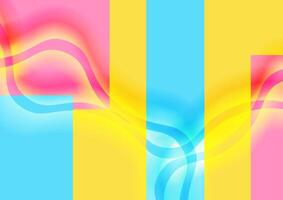 Colorful pastel minimal abstract background with glossy waves vector