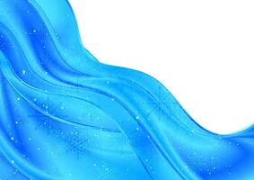 Bright blue abstract wavy Christmas winter background vector