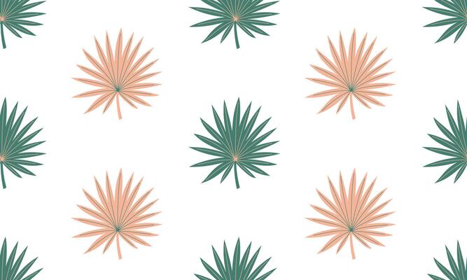 Seamless pattern with palm leaves. Abstract Tropical foliage background. Modern exotic jungle plants. Flat illustration