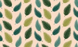 Seamless pattern with palm leaves. Abstract Tropical foliage background. Modern exotic jungle plants. Flat illustration vector