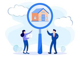 Illustration graphic cartoon character of house searching vector