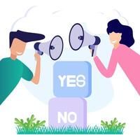 Illustration graphic cartoon character of yes or no vector