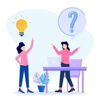 Illustration graphic cartoon character of question and answer vector