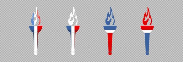 Torch with flame. vector