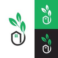 Modern Minimalist Garden House Logo for Landscaping, Lawn Care Business, Company, Dealer, etc. vector