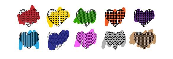 Heart icon in different variations. vector