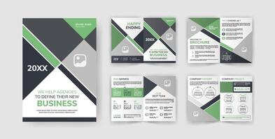 Abstract Company Profile Brochure Template. Bifold Corporate Brochure Layout vector