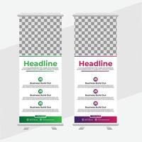 Business Roll-Up Banner, Roll-up banner design template, vertical, abstract background, Creative business agency roll up banner vector