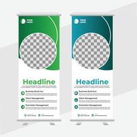 Business Roll-Up Banner, Roll-up banner design template, vertical, abstract background, Creative business agency roll up banner vector
