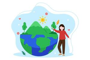 Earth Day Flat Illustration Design vector