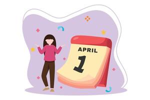 April Fools Flat Illustration Design vector