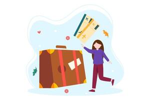 Weekend Holiday Flat Illustration Design vector