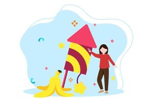 April Fools Flat Illustration Design vector